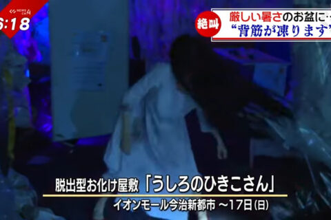 南海放送「NEWS CH.4」にて弊社が演出運営を行った脱出型お化け屋敷「うしろのひきこさん」の様子が放送されました